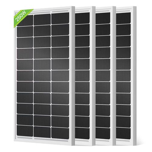 ECO-WORTHY 250W Solar Panels 4pcs 1000 Watt 30V Monocrystalline Solar Panel Module for Off Grid PV Power for Home, Camping, Boat, Shed Farm, RV,2-Pack 2 * 100W