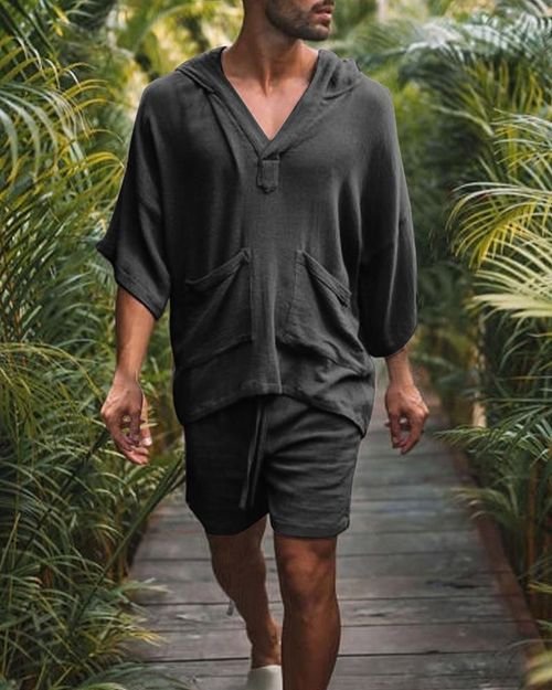 Men's cotton and linen loose casual suit holiday men's clothing