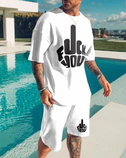 Men's Abstract Gesture Short Sleeve Suits