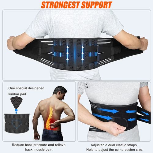 Massage Healing Waist Support Belt Adjustable Back Brace for Back Pain