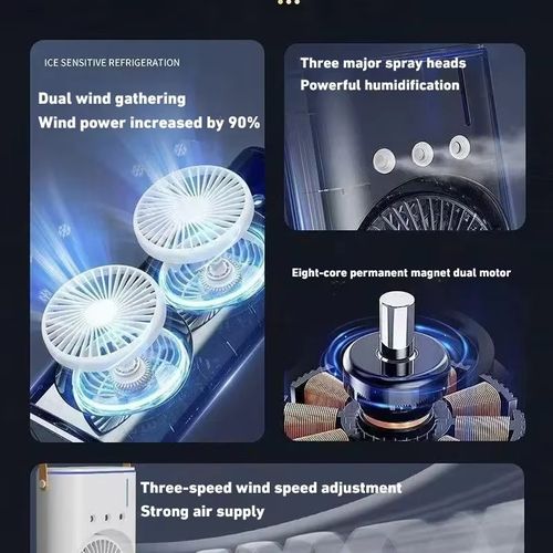 2 in 1 Dual Spray Air Conditioner Fan