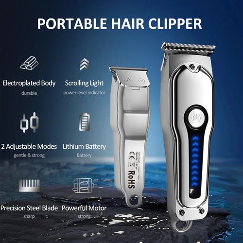Profressional Silver Stainless Steel Electric Hairdresser Shaving Head Pusher