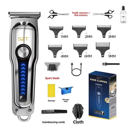 Profressional Silver Stainless Steel Electric Hairdresser Shaving Head Pusher