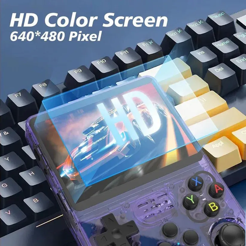 R36S Retro 3.5 Inch IPS Screen Handheld Game Console Open Source Linux System 64GB Handheld Pocket Video Games Player VS RGB20S