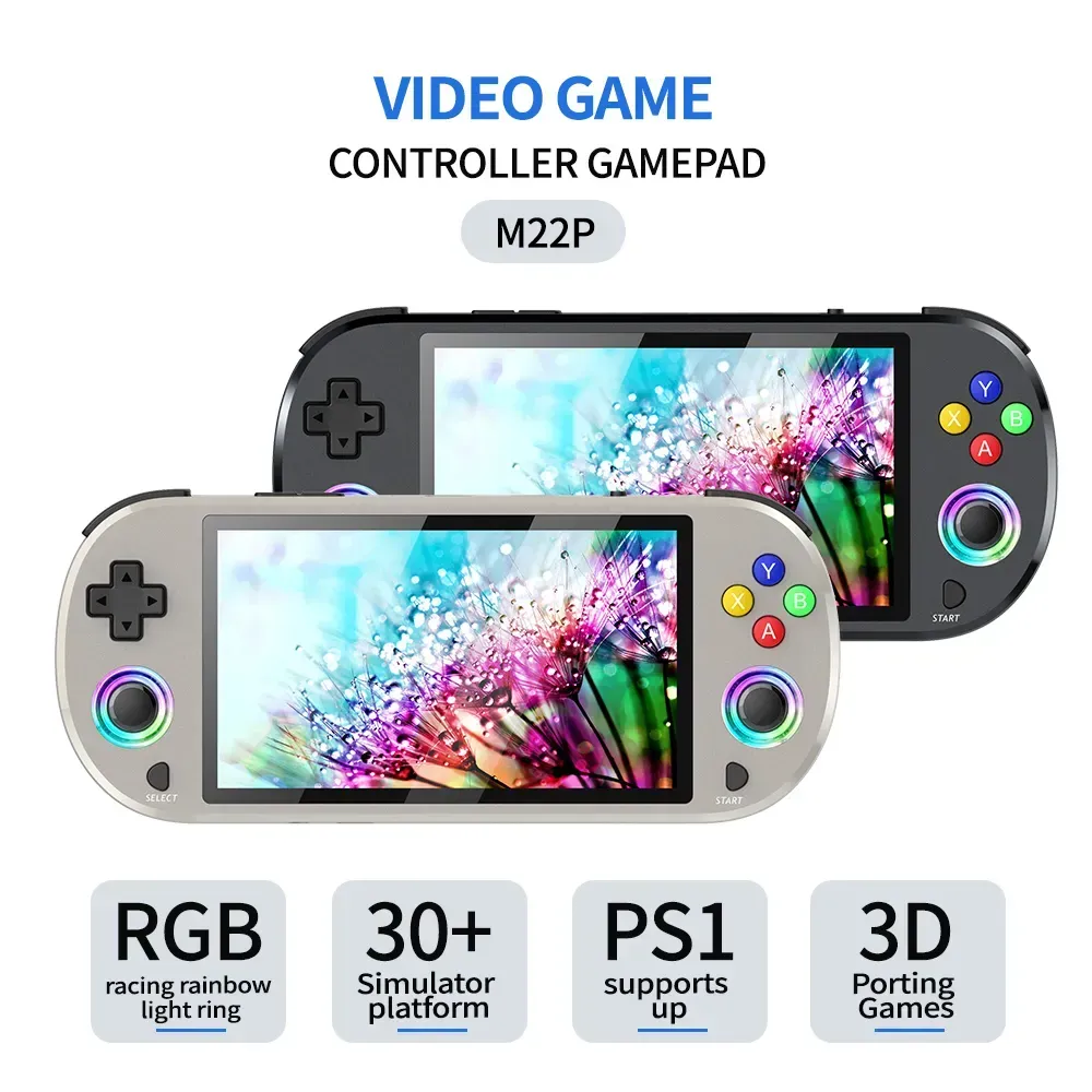 2025 New Double Handheld Game Console M22 P Handheld Game Console 5.0 Inch Screen 1920*1080 IPS Display Support LINUX System Portable