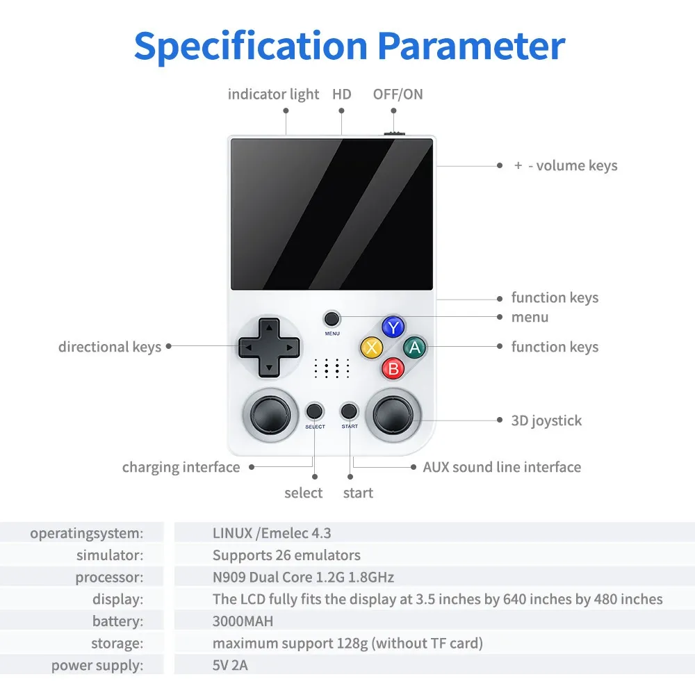 M21 Mini 64Gb Wireless Video 3.5 Inch Open Source Linux System Portable Wireless Retro Handheld Game Console