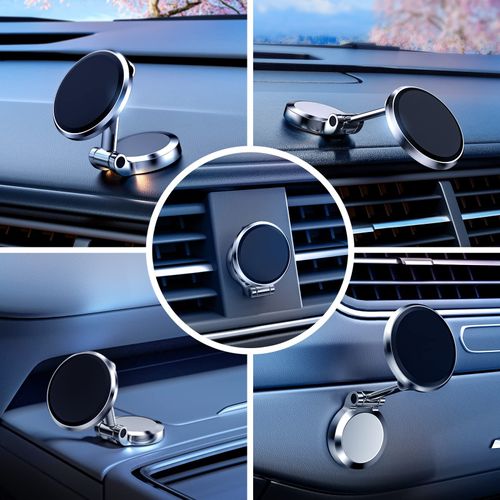 Magnetic Phone Holder, Dual-Sided Electronic Vacuum and Magnetic Adsorption, Adjustable and Foldable
