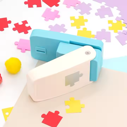 Kids' Flower Press Craft Tool - Large Puzzle Shape Punch, DIY Educational Stamper