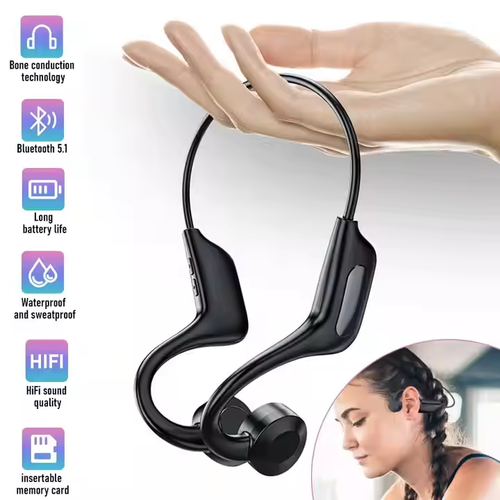 Bone Conduction Sports Headphones - Wireless Bluetooth for Running, Cycling & Workouts