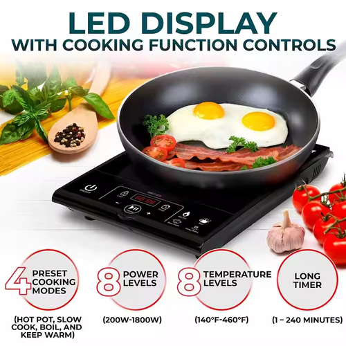 Household Mini Induction Cooktop - Portable Electric Cooktop for Hot Pot, Small Cooking Needs