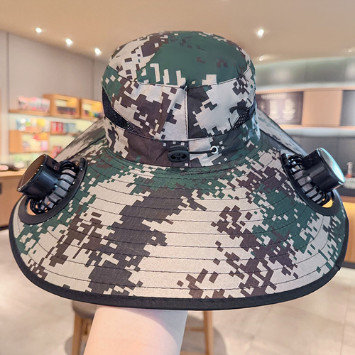 Solar - Rechargeable Digital Display Fisherman Hat - Extra Large Brim, Perfect for Summer Hiking or Fishing