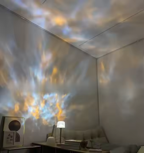 USB - Charging 16 - Color LED Table Lamp - Dynamic Rotating Ripple, Kids' Bedroom Projector & Ambient Night Light