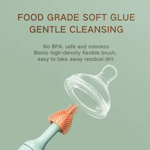 Multi - Use Electric Silicone Brush - Cleans Baby Bottles, Nipples, Cups & More
