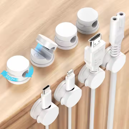 Self - Adhesive Rotatable Wire Holder - Universal for Electronics Data Cables