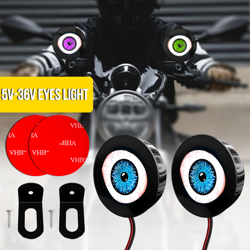 Devil Eye LED Headlights - Multi - Mode Blinking Lights for Cars & Motorcycles, Universal Fit
