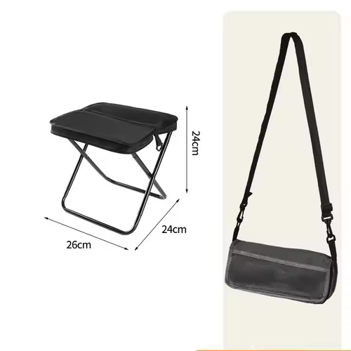 Portable Foldable Metal Stool - Chair for Camping, Fishing & Travel, Backpack-Friendly Design
