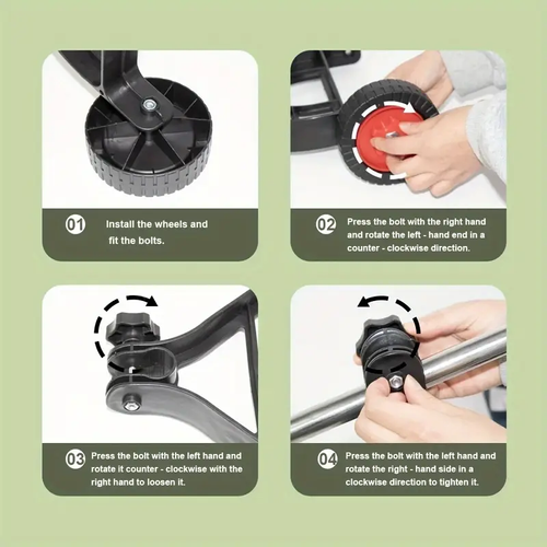 Universal Grass Trimmer Auxiliary Wheel - Fits Gasoline, Electric & More Mower Types