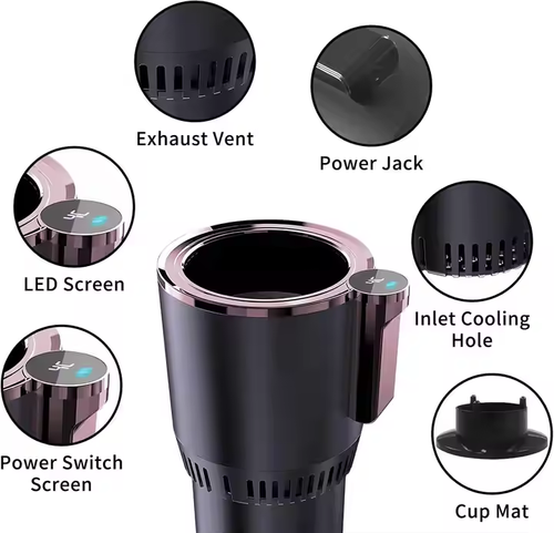 2 - in - 1 Smart Car Cup Holder - Auto Cooling & Heating, Temperature Display