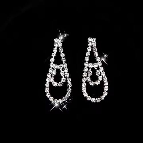 Luxury Bridal Jewelry Set - Necklace & Earrings for Weddings, Stage Performances, Costume Accessories