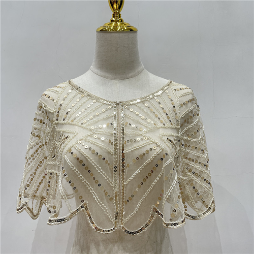Women's Sequin Beaded Short Bolero - Multi-Ways to Wear, Thin Versatile Shawl for Dresses & More