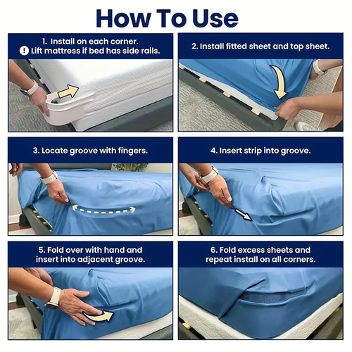 Multifunctional Invisible Sheet Clips (4 - Piece) - Anti - Slip Holders for Bed Sheets & Mattress Covers