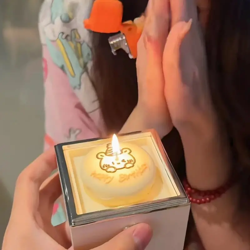 Rotating Bear Cake Ring Box - Perfect Gift for Girlfriend, Bestie on Birthday or Valentine's Day