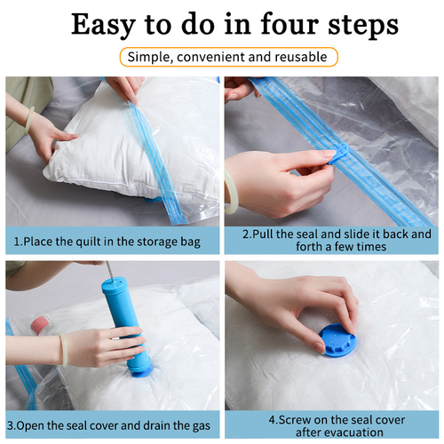 Clear Vacuum Compression Storage Bags - Thick, Explosion - Proof for Clothes & Bedding