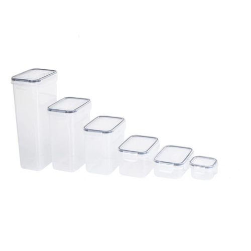 36-Piece Rectangular Airtight Food Storage Containers Set - Plastic PP Cereal Jars, Transparent Seal 保鲜 Boxes for Pantry Organization