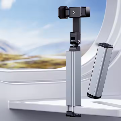 Portable Flexible Metal Phone Tripod - Stowable, Rotatable, for Vlog-Selfie-Live Streaming