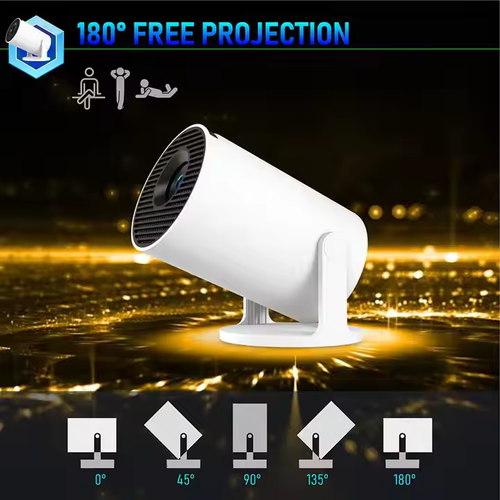 H713 Android 11 Portable Projector - HY300 LCD, 4K HD for Home Theater