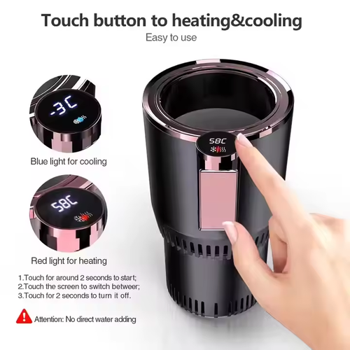 2 - in - 1 Smart Car Cup Holder - Auto Cooling & Heating, Temperature Display