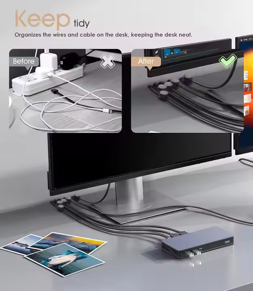 Self - Adhesive Rotatable Wire Holder - Universal for Electronics Data Cables