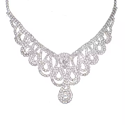 Luxury Bridal Jewelry Set - Necklace & Earrings for Weddings, Stage Performances, Costume Accessories