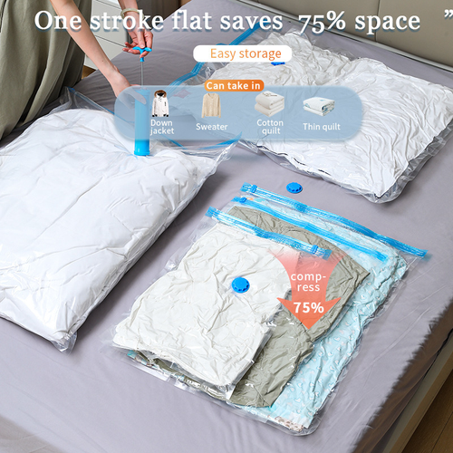 Clear Vacuum Compression Storage Bags - Thick, Explosion - Proof for Clothes & Bedding