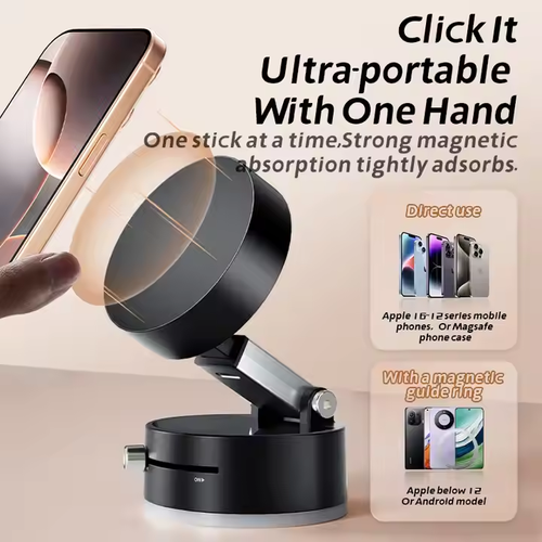 Universal Suction Mount：Universal Suction Mount: Locks in 1 Second, Works on Glass-Metal-Tiles, Ideal for Multi - Scenes