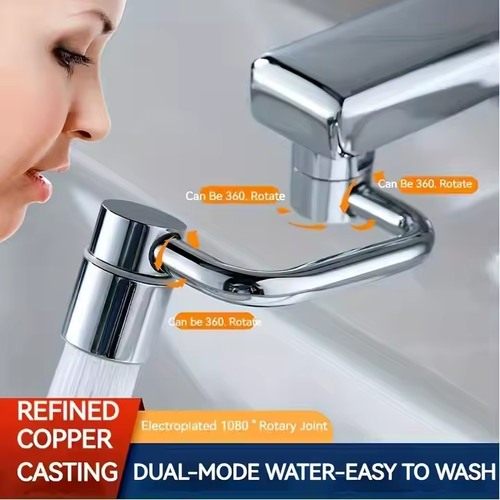 Stainless Steel 1080° Rotatable Tap Extender - Multifunctional Universal Robotic Arm Swivel Sink Faucet