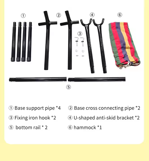 Double Hammock with Stable Steel Stand - Anti - Tip, Easy Setup for Indoor - Outdoor Use