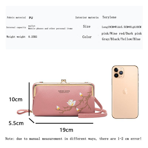 Slim Long Wallet Phone Bag for Women - Large-Capacity, Unique Crossbody with Zipper
