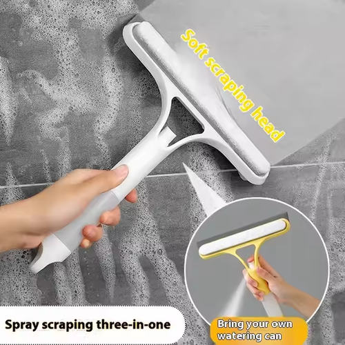3 - in - 1 Multi - Functional Glass Wiper - Liquid - Adding, Spray Head for Windows & Mirrors