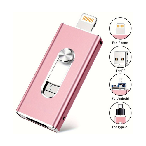 128GB Multi - Device OTG U Disk - 4 - in - 1 for iPhone & Computer Connectivity