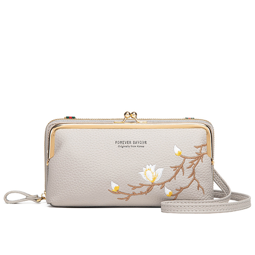 Slim Long Wallet Phone Bag for Women - Large-Capacity, Unique Crossbody with Zipper