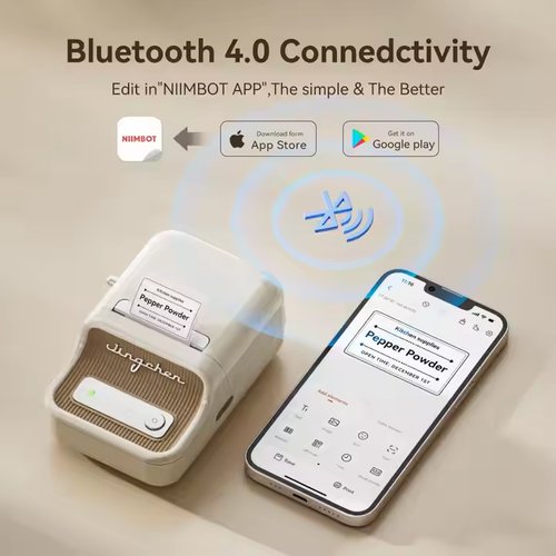 Portable Bluetooth Thermal Label Printer - Multifunctional, Connect to Phone, Clear Labels for Home Use