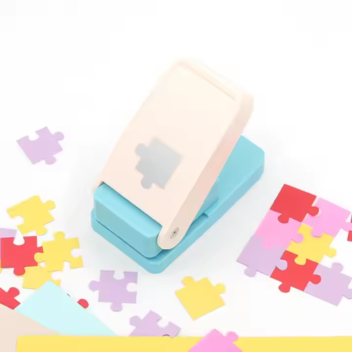 Kids' Flower Press Craft Tool - Large Puzzle Shape Punch, DIY Educational Stamper