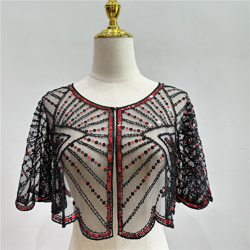 Women's Sequin Beaded Short Bolero - Multi-Ways to Wear, Thin Versatile Shawl for Dresses & More