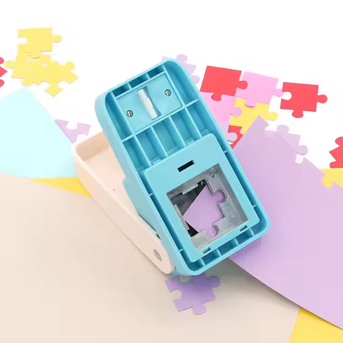 Kids' Flower Press Craft Tool - Large Puzzle Shape Punch, DIY Educational Stamper