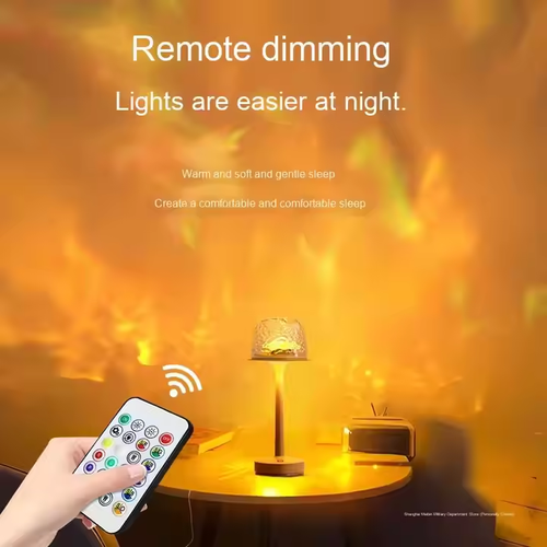 USB - Charging 16 - Color LED Table Lamp - Dynamic Rotating Ripple, Kids' Bedroom Projector & Ambient Night Light