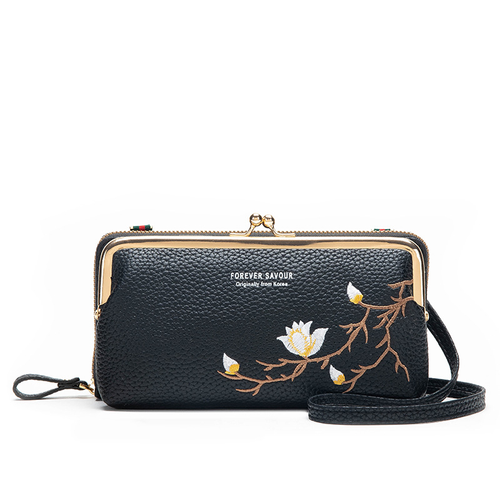 Slim Long Wallet Phone Bag for Women - Large-Capacity, Unique Crossbody with Zipper