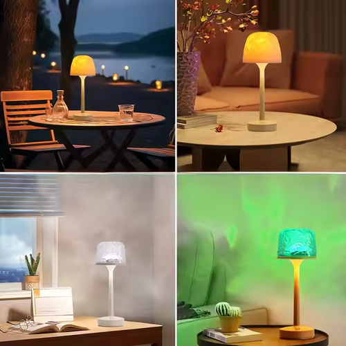 USB - Charging 16 - Color LED Table Lamp - Dynamic Rotating Ripple, Kids' Bedroom Projector & Ambient Night Light
