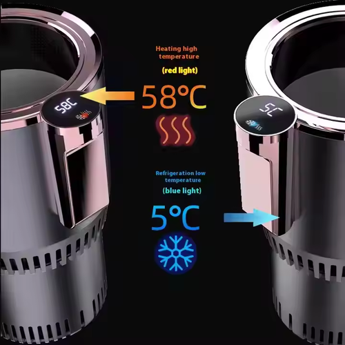 2 - in - 1 Smart Car Cup Holder - Auto Cooling & Heating, Temperature Display