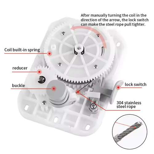 No - Drill Wall - Mounted Retractable Clothesline - 4.3m Steel String, ABS Case for Home - Hotels